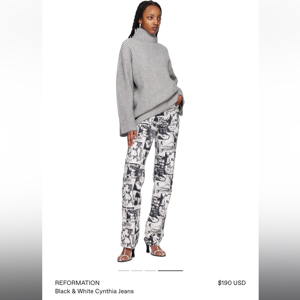 Reformation black and white Cynthia jeans - typical girls
